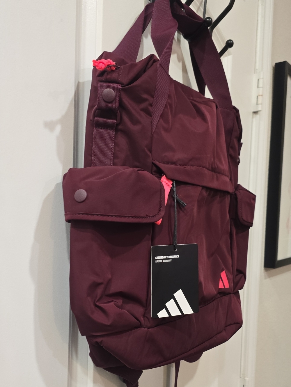 Adidas Saturday 2 Backpack- Burgandy - Picture 8 of 11